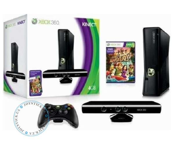 Xbox 360 S Kinect Консоль + Камера + Гра Kinect adventures